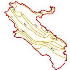 
	نقشه منحنی های هم تبخیر استان ایلام    
